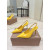Christian Louboutin Yellow Patent Pointed‑Toe Slingback Stiletto Heel Pumps