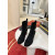 Christian Louboutin Black Suede Silver Lock Buckle 85mm Block Heel Ankle Boots