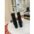 Christian Louboutin Black Suede Silver Lock Buckle 85mm Block Heel Ankle Boots