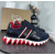 Christian Louboutin Navy‑Black Color‑Block Lace‑Up Sneakers Red Shark‑Tooth Sole