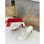 Christian Louboutin White Leather Studded 55mm heel Slide Sandals