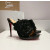 Christian Louboutin Black Sequin‑Flower 120mm Heel Platform Mule Sandals