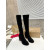 Christian Louboutin Black Suede 85mm heel Block‑Heel Knee‑High Boots
