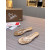Christian Louboutin Clear Strap Crystal‑Embellished Gold Flat Slide Sandals