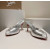 Christian Louboutin Silver Metallic Peep‑Toe Stiletto Heel Mules