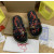 Christian Louboutin Black Graffiti‑Print Slides Rainbow Crystal‑Trimmed Sole