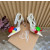 Christian Louboutin Ivory Satin Multicolor Rose Flower 100mm Stiletto Heel Slingback Pumps