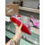 Christian Louboutin Purple Transparent PVC Pink Bow Crystal Pointed‑Toe Flat Pumps