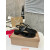 Christian Louboutin Black Croc‑embossed Leather Gold‑chain Block Heel Thong Sandal