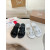 Christian Louboutin Black Rubber Double‑Buckle Slide Sandals
