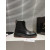 Christian Louboutin Black Calf Leather 30mm Cap‑Toe Chelsea Ankle Boots