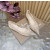 Christian Louboutin Beige Mesh Pearl Crystal‑Embellished Pointed‑Toe Flat Pumps