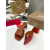 Christian Louboutin Cognac Brown Leather 55mm heel Block Heel Slide Sandal