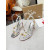 Christian Louboutin Silver PVC Multicolor Crystal‑Embellished 100mm Stiletto Heel Sandals