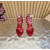 Christian Louboutin Red Patent Leather Ankle‑Strap Platform High‑Heel Sandals 120mm heel