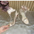 Christian Louboutin Champagne Satin 100mm Ankle‑Wrap Tie Stiletto Sandals