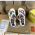 Christian Louboutin White Multi‑Color Graphic Print Studded Flip‑Flop Sandals