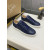 Christian Louboutin Navy Chevron‑Embossed Leather Low‑Top Sneakers