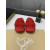 Christian Louboutin Red Suede All‑Over Spiked Slip‑On Loafers