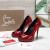 Christian Louboutin Lady Z 120 Red Patent Peep‑Toe Platform Stiletto Heel Pumps