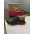 Christian Louboutin Black Leather Red Zigzag Sole Low‑Top Sneakers