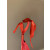 Christian Louboutin Red Satin Crystal Tie‑Ankle Ballet Flats