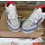 Christian Louboutin White Grey Purple Glitter Studded Low‑Top Sneakers