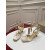 Christian Louboutin Cream Satin Ankle Wrap Bow Kitten Heel Pumps