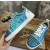 Christian Louboutin Holographic Blue Black‑Spiked Low‑Top Sneakers