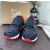 Christian Louboutin Navy‑Black Color‑Block Lace‑Up Sneakers Red Shark‑Tooth Sole
