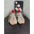Christian Louboutin Pink‑Beige Spiked‑Sole Lace‑Up Chunky Sneakers Red Lining