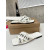 Christian Louboutin White Woven Flat Slide Sandals