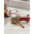 Christian Louboutin Pink Patent 100mm Gold‑Sculpted Heel Ankle‑Strap Sandals