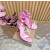Christian Louboutin Pink Satin 100mm Ankle‑Wrap Tie Stiletto Sandals