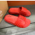 Christian Louboutin Red Rubber Spiked Flat Slide Sandals