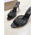 Christian Louboutin Black Mesh 85mm Crystal‑Embellished Peep‑Toe Slide Stiletto Heel Mules