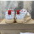 Christian Louboutin Tan‑White Leather Mesh Spiked Platform Low‑Top Sneakers