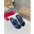 Christian Louboutin Navy Croc‑embossed Leather 55mm Block Heel Mule Sandal