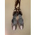 Christian Louboutin Bronze Satin Crystal Tie‑Ankle Ballet Flats
