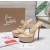 Christian Louboutin Nude Patent Clear‑Strap Heel Platform Mule Sandals