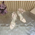 Christian Louboutin Champagne Satin 100mm Ankle‑Wrap Tie Stiletto Sandals