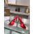 Christian Louboutin Red Patent Asymmetric Strap Slingback Sandal 100mm heel