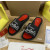 Christian Louboutin Black Rubber Slide Sandals White Signature Logo Print