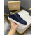 Christian Louboutin Navy Chevron‑Embossed Leather Low‑Top Sneakers
