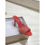 Christian Louboutin Red Mesh Crystal‑Embellished 100mm Peep‑Toe Stiletto Heel Mules