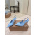 Christian Louboutin Light Blue Patent 85mm Slingback Pointed‑Toe Heel Pumps