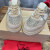 Christian Louboutin Beige Suede Crystal Spiked Platform Low‑Top Sneakers