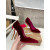 Christian Louboutin Burgundy Velvet Pointed Toe 100mm heel Pumps