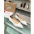 Christian Louboutin White Patent Leather Pointed‑Toe Low‑Wedge Heel Flats