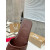 Christian Louboutin Debossed Stitched Logo Dark Brown Leather Flat Slide